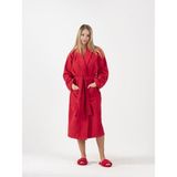 Ender Home CottonVerse Şalyaka Bornoz – %100 Pamuk, Unisex - S - M - Kırmızı