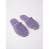 Ender Home CozySteps Banyo Ve Ev Terliği – %100 Pamuk Havlu Kaymaz İnce Taban , Yüksek Su Emicilik - Lila