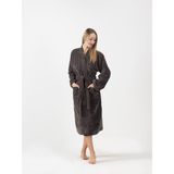 Ender Home DreamSoft Kimono Bornoz – Kadife, Unisex - L - XL - Antrasit