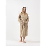 Ender Home DreamSoft Kimono Bornoz – Kadife, Unisex - S - M - Bej