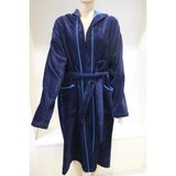 Ender Home DreamSoft Lüx Kapşonlu Bornoz – %100 Pamuk, Kadife, Unisex - M - L - Mavi