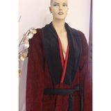 Ender Home DreamSoft Lüx Şalyaka Bornoz – %100 Pamuk, Kadife , Unisex - 2XL - Siyah