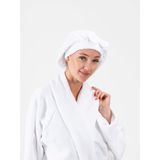 Ender Home Fiyonklu Saç Kurulama Bonesi Lastikli Triga Baş Havlu Saç Bonesi - 40 x 25 cm - Beyaz