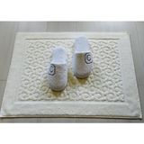 Ender Home Göz Desenli Havlu Banyo Paspası – 50x70 cm - Ekru