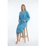 Ender Home Kimono Bornoz %100 Pamuk Unisex - L - XL - Mavi