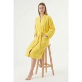 Ender Home Kimono Bornoz %100 Pamuk Unisex - L - XL - Sarı