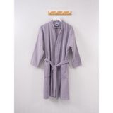 Ender Home Kimono Bornoz %100 Pamuk Unisex - S - M - Açık Gri