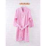 Ender Home Kimono Bornoz %100 Pamuk Unisex - S - M - Açık Pembe