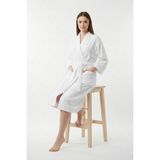 Ender Home Kimono Bornoz %100 Pamuk Unisex - S - M - Beyaz