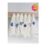 Ender Home Moodkitchen 6’lı Mutfak Havlusu – Deniz Desenli, 30x30 Cm , %100 Pamuk