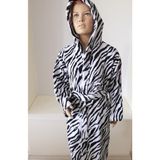 Ender Home Safari Zebra Desen Genç & Çocuk Kapşonlu Bornoz – %100 Pamuk, Unisex - 9 - 10 Yaş - Renkli