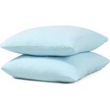 Ender Home Softloom 2'li Pamuklu Penye Yastık Kılıfı – %100 Pamuklu Fermuarlı 50x70 Cm - Mint - 50 x 70 cm