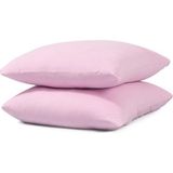 Ender Home Softloom 2'li Pamuklu Penye Yastık Kılıfı – %100 Pamuklu Fermuarlı 50x70 Cm - Pembe - 50 x 70 cm