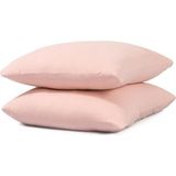 Ender Home Softloom 2'li Pamuklu Penye Yastık Kılıfı – %100 Pamuklu Fermuarlı 50x70 Cm - Somon - 50 x 70 cm