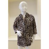 Ender Home Wild Spirit Leopar Desenli Bebek & Çocuk Kapşonlu Bornoz – %100 Pamuk, Unisex - 3 - 4 Yaş - Kahverengi
