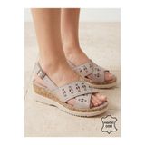 Ender İç Dış Hakiki Deri Dolgu Yumuşak Taban Kadın Sandalet