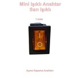 Ender Işıklı Sarı Mini Anahtar 3 Ayaklı 10A 220V IP40 (19X17MM Derinlik 20MM Dikdörtgen)