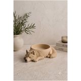Endless Fire Büyük Boy Uyuyan Köpek Figürlü Dekoratif Kase Mumluk Silikon Kalıp | Jesmonite, Alçı, Beton ve Epoksi Döküm Kalıbı