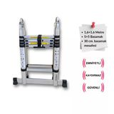 Endokon 160 + 160 Cm - 5+5 Basamaklı Teleskopik Alüminyum Merdiven