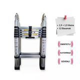 Endokon 190+190 Cm. 6+6 Basamak A Tipi Teleskopik Alüminyum Merdiven - Uzayan Merdiven