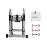 Endokon 220 + 220 Cm. - 7+7 Basamaklı Teleskobik / Teleskopik Alüminyum A Tipi Merdiven