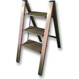 Endokon Katlanır Şık Merdiven Bronz - Geniş 3 Basamaklı - Alüminyum - Ev - Ofis Merdiveni