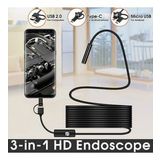 Endoskop 3 İn 1 Yılan Kamera Usb Micro Usb Type-C Uyumlu 20M