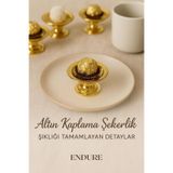 ENDURE 6'lı Abs Dekoratif Gold Kaplama Şekerlik Kase 6'lı Makaronluk Kahve Yanı Sunumluk Lokumluk (ALTIN)
