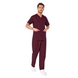 Endüstri Giyim Şensel, Erkek Hastane Takım, V Yaka, Bordo -48E1215- İş Elbisesi Bordo M
