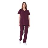 Endüstri Giyim Şensel, Kadın Hastane Takım, V Yaka, Bordo -48E1115- İş Elbisesi Bordo M