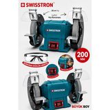 Endüstriyel 200MM Büyük Boy Çift Taşlı Taş Motoru Metal Taşlama ve Bileme Makinesi