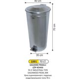 Endüstriyel Pedallı Galvaniz Çöp Kovası 60 Litre - Gri - 70LT