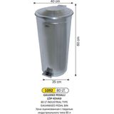 Endüstriyel Pedallı Galvaniz Çöp Kovası 60 Litre - Gri - 80LT