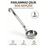 Endüstriyel Sos Kepçesi Paslanmaz Çelik Uzun Saplı Asılabilir Sıvı Dökme Servis Kepçesi Lokanta Restoran
