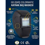 Endüstriyel Ümit Yapı Market Otomatik Kararan Kaynak Maskesi - Güneş Enerjili, Çift Sensörlü Colormatic Baş Maskesi