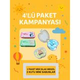 Eneci 4'lü Mini El Sabunu ve Mini Islak Mendil Okul Seti
