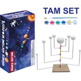 Eneci Güneş Sistemi Gezegenler Deney Seti + 6'lı Boya + Fırça Tam Set