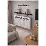 eneefwood petek üstü raf 40x15 mat siyah metal ayaklı dresuar