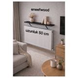 eneefwood petek üstü raf 50x15 mat siyah metal ayaklı dresuar