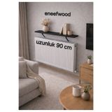 eneefwood petek üstü raf 90x15 mat siyah metal ayaklı dresuar
