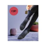 Enefendi 2 Çift Yoga Pilates Çorabı Kadın Silikon Kaymaz Taban Pamuklu Soket Tenis Çorap Altı Havlulu Siyah
