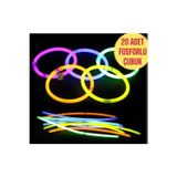 Enefendi 20 Adet Neon Fosforlu Parti Çubuk Bileklik Gece Parlayan Glow Stick Işık 20 Çubuk+20 Bağlantı Aparat