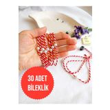 ENEFENDİ 30 ADET İNCİ BONCUKLU MARTENİÇKA BİLEKLİK KREM ŞANS BEREKET ARKADAŞ SEVGİLİ EŞ ÇOCUK HEDİYE