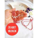 Enefendi Store NF ND ENEFENDİ 20 Adet Inci Boncuklu Marteniçka Bileklik Krem Şans Bereket Arkadaş Sevgili Eş Çocuk Hediye