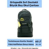 Enenstyle Büyük Boy Ortopedik & Terletmeyen Konfor Modeli Çok Gözlü Bölmeli Lise Ortaokul Okul Sırt Çantası - 001-Siyah