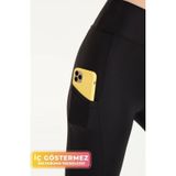 enENSTYLE FASHION BOUTIQUE Yeni Sezon Iç Göstermez Cepli Yoga Taytı Sıkı Dokuma Teknolojisi Siyah Seamless Kadın Tayt