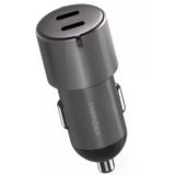 Energea AluDrive D60 66W 2 Adet 33W Type-C Çıkışlı Alüminyum Araç İçi Şarj Aleti - Koyu Gri