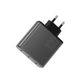 Energea AmpCharge GaN100 2 Adet 100W Type-C ve 1 Adet 35W Type-C Çıkışlı Hızlı Şarj Aleti - Koyu Gri