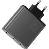 Energea Ampcharge GAN100 2 Adet 100W Type-C ve 1 Adet 35W Type-C Çıkışlı Hızlı Şarj Aleti - Siyah