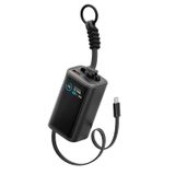 Energea ComPac Arc 45 Dijital Göstergeli 10.000 mAh Dahili Type-C Kablolu 45W Şarj Çıkışlı PD Hızlı Şarj Powerbank - Siy